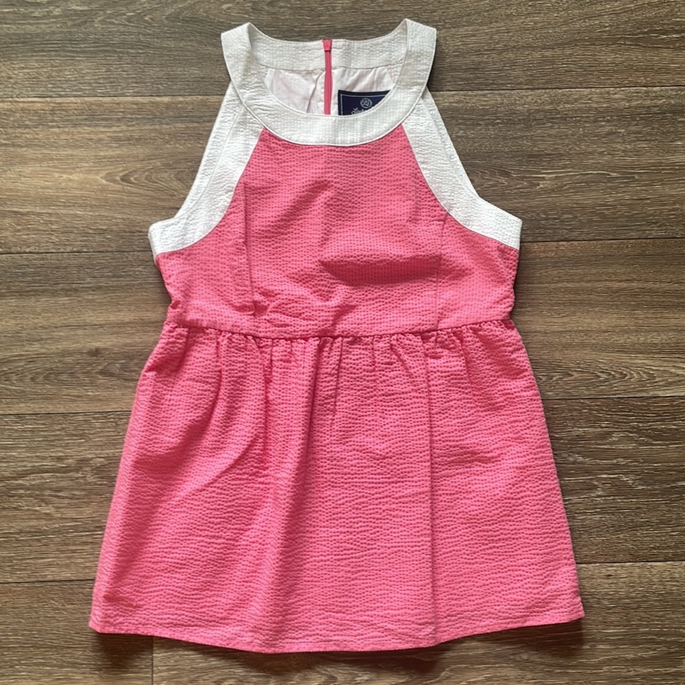 Lauren James Pink and White Seersucker Top in Size XS